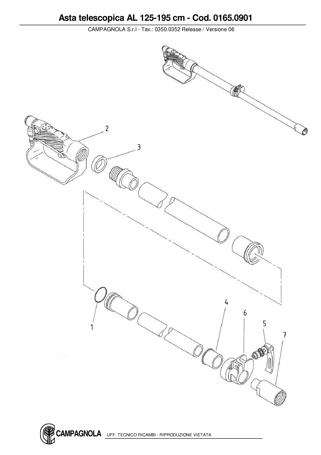 0165.0901_Asta telescopica AL 125-195 cm.
